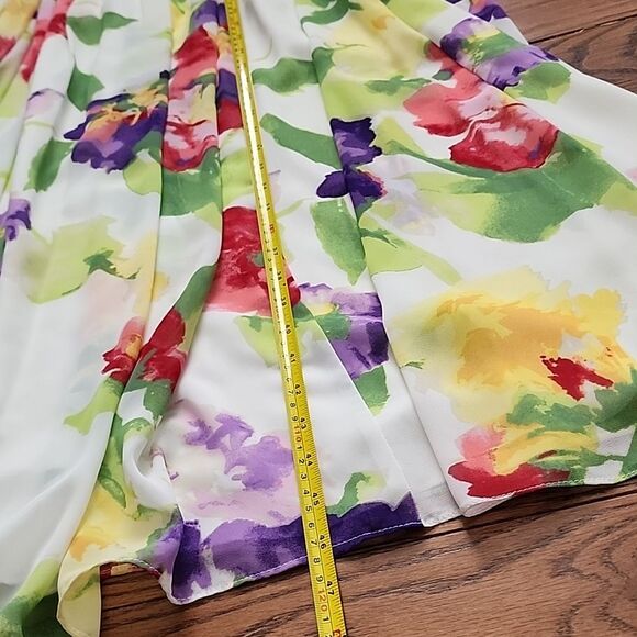 Lauren Ralph Lauren Floral Chiffon Ruched Gown Dress 8 Cocktail Party Maxi Dress - Picture 7 of 10